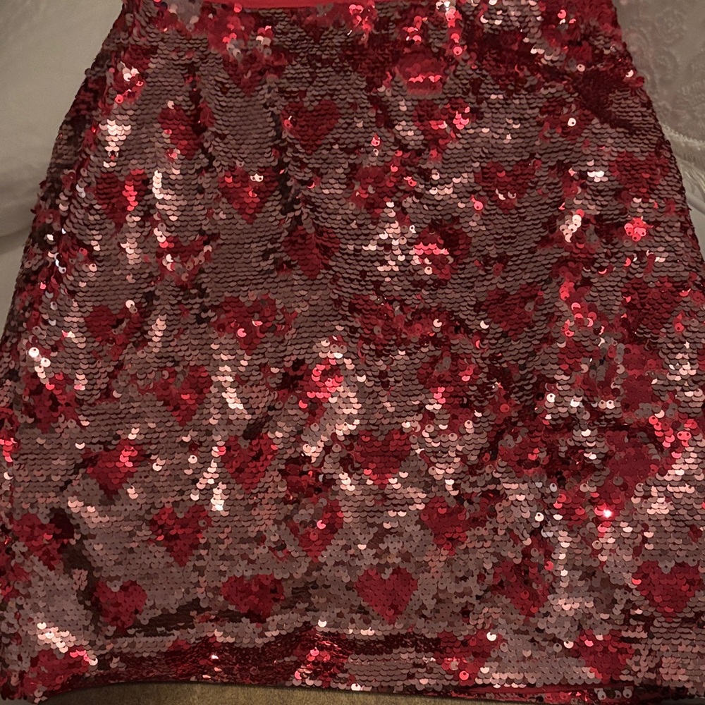 Sequin Pink Heart Skirt